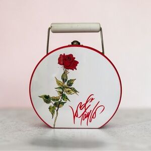 Vintage Lord & Taylor Round Drum-shaped Tin Container Latch Close Rare